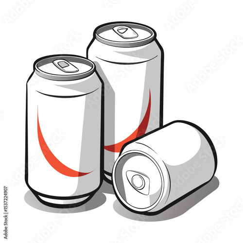 white-crumpled-soda-cans-set-vector-image-on-white