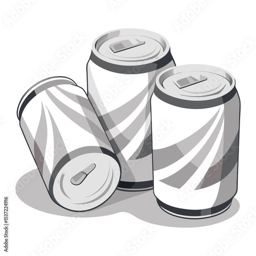 white-crumpled-soda-cans-set-vector-image-on-white