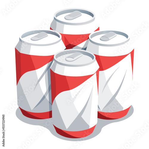 white-crumpled-soda-cans-set-vector-image-on-white