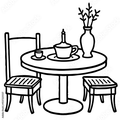 Simple Dining Table Illustration