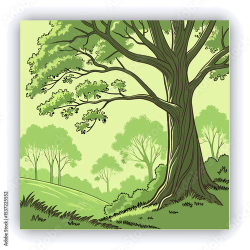 Hollow tree trunk with a large hole at the base. Large opening at the base of a trunk. Darkness inside a tree and mysteries of the forest. Old tree with large hollow cave inside, potential animal den.