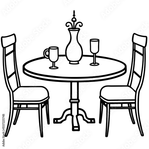 Simple Dining Table Illustration