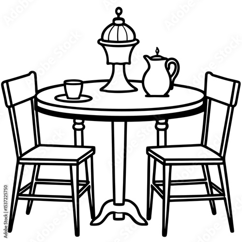 Simple Dining Table Illustration
