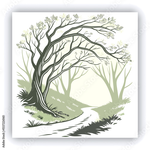 Hollow tree trunk with a large hole at the base. Large opening at the base of a trunk. Darkness inside a tree and mysteries of the forest. Old tree with large hollow cave inside, potential animal den.