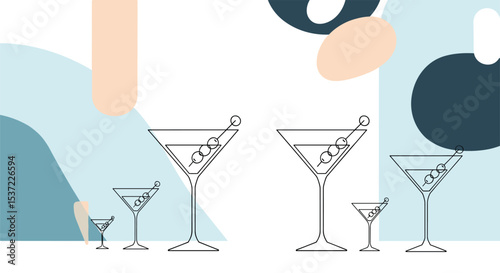 Drink Up The Night With Martini Illustration For Your Party