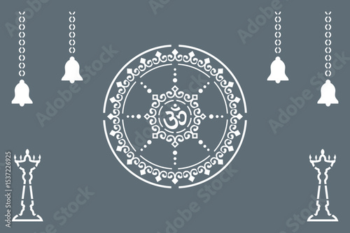 Om Jali design, Om cnc cut jali, corian jali for Temple Mandir door Window etc.