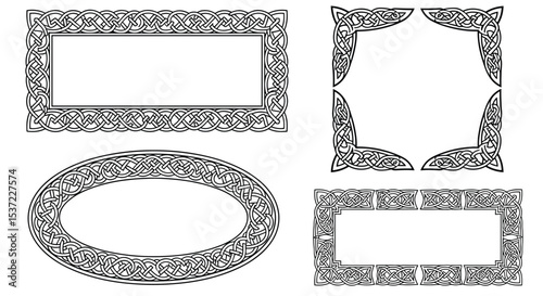Ornate Celtic Knot Frame Designs Intricate Vintage Borders Collection