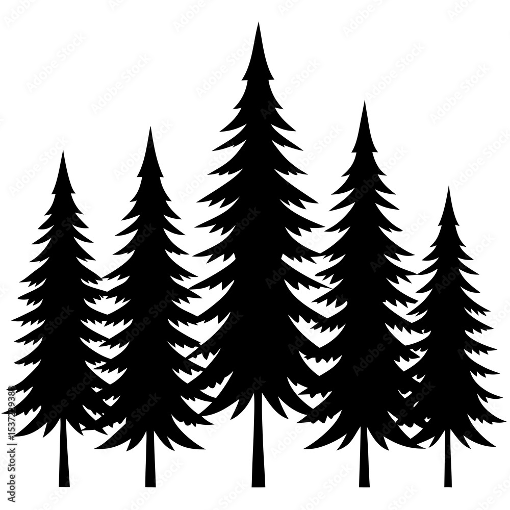Obraz premium vector silhouettes of trees