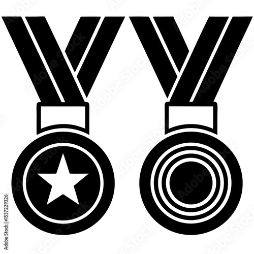 golden medal with ribbon