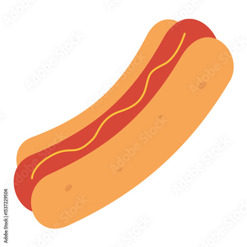 Hot dog cartoon vector icon flat illustration, hot dog clip art, clip art hot dog, clip art hotdog