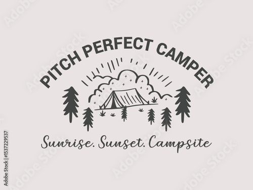 Pitch perfect camper campsite adventure tee graphic