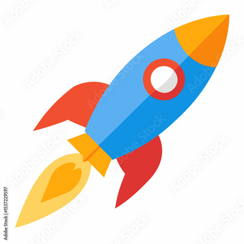 space rocket isolated on white