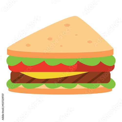 Sandwich cartoon vector icon flat illustration, sandwich clip art, sandwiches vector image