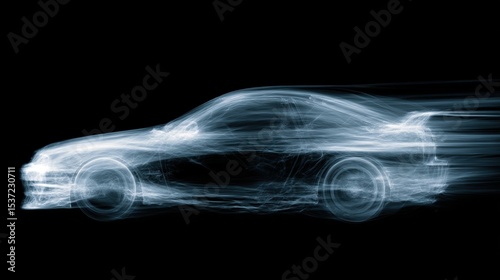 Ghostly Silhouette of a Car in Motion