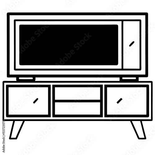 Minimal TV Stand Vector on White