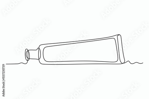 Single line drawing of a tube of cream or paste