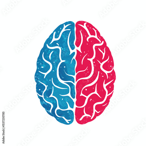 Colorful artistic illustration of the human brain showcasing left and right hemisphere functions