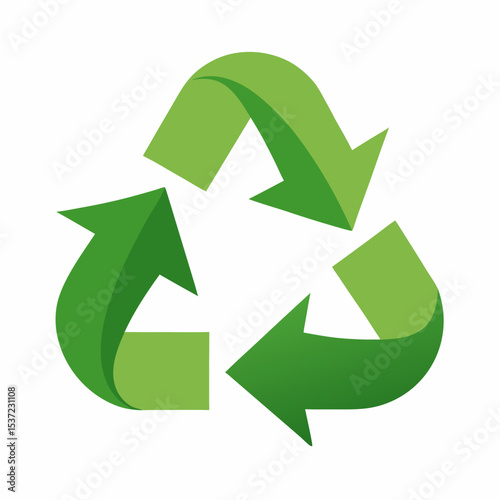recycle symbol on white background