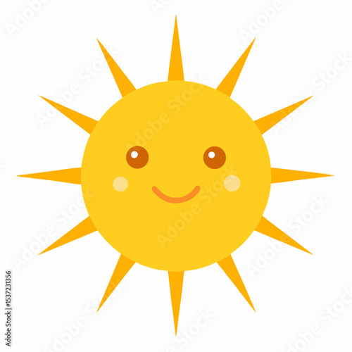 sun cartoon character vector illustration