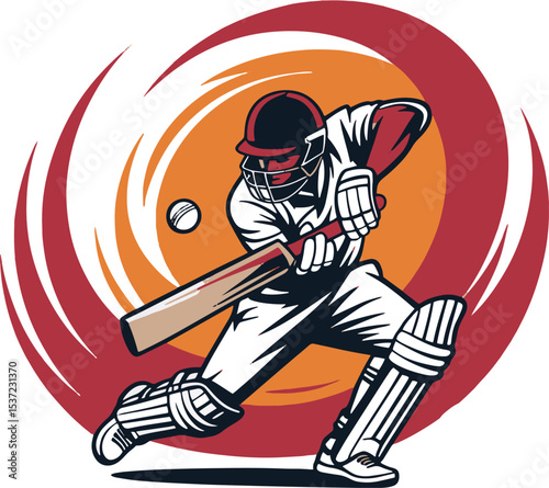 Vibrant Cricket Player Logo for Team or Event Branding – 'Cricket Power