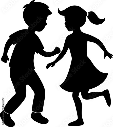 brother & sister playing