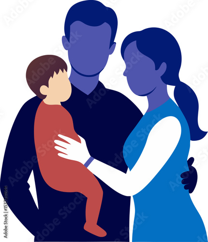 silhouette of a pregnant woman with her husband