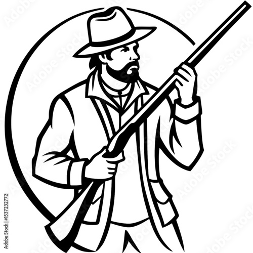 A vector illustration of a warrior silhouette with a sword
Vector illustration of a warrior person, like a samurai or knight, holding a sword, in a cartoon or silhouette style