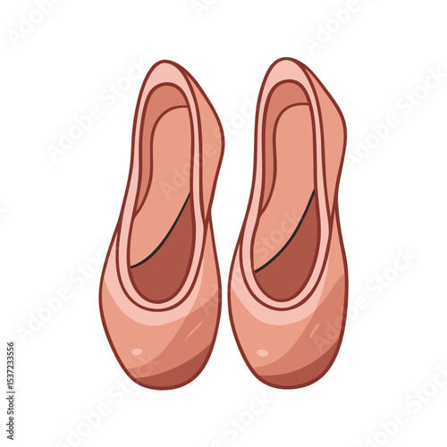 Vector illustration of a pair of pink ballet shoes isolated on a pristine white background