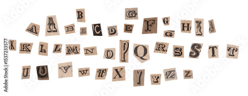 Vintage Newspaper Cutout Letters Realistic Ransom Note Letter Vector