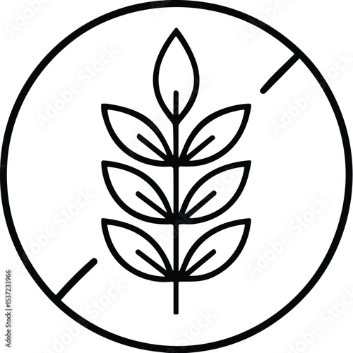 Gluten free icon vector black silhouette print design