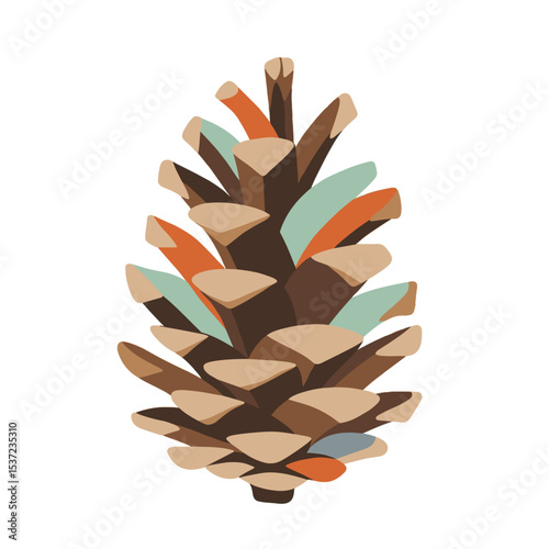 Stylized pine cone illustration for seasonal and eco-friendly designs