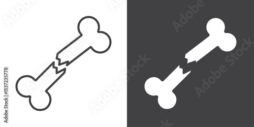 broken bone icon symbol illustration logo