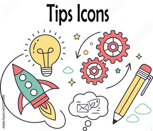 Tips Icons Set for Innovative Growth
