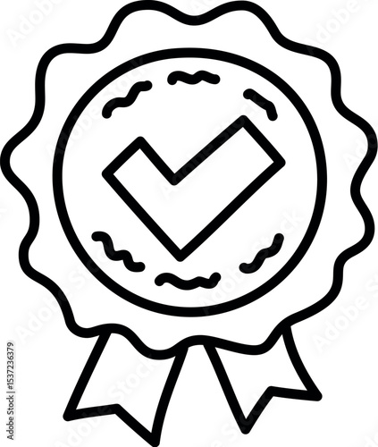 Illustration of checkmark badge icon vector illustration for success approval quality guarantee or certified product 100 vector