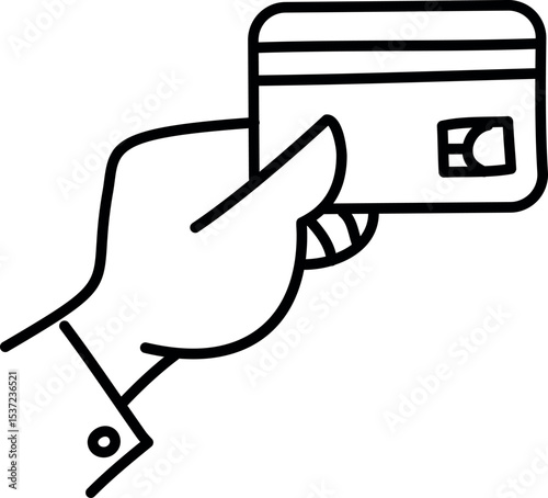 Illustration of hand holding credit card vector icon for payment method and financial transaction design element illustration vector