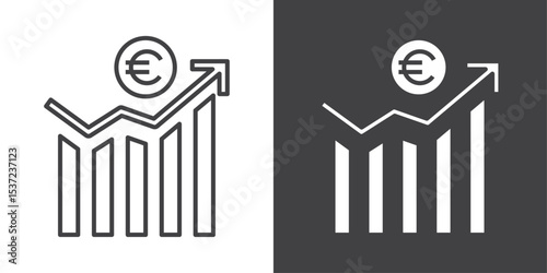 euro chart icon symbol illustration logo