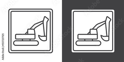 excavator icon symbol illustration logo