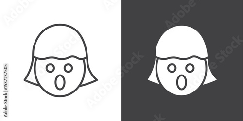 girl in shock icon symbol illustration logo
