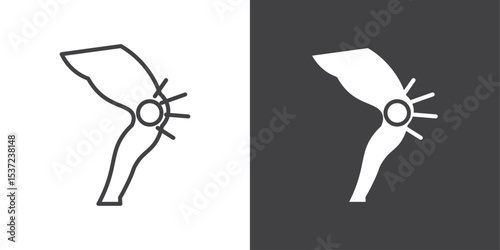 knee pain cion symbol illustration logo