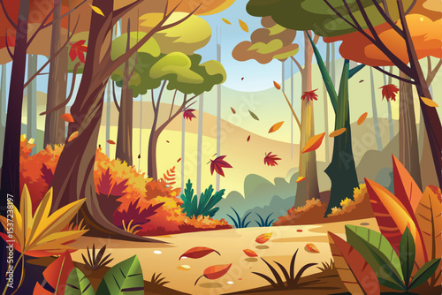 Autumn leaf fall nature background pattern with vibrant orange and yellow foliage