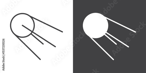 linear sputnik icon symbol illustration logo
