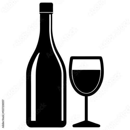 bottle and glass of red wine
