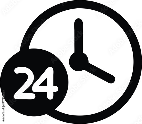 clock 24 vector icon
