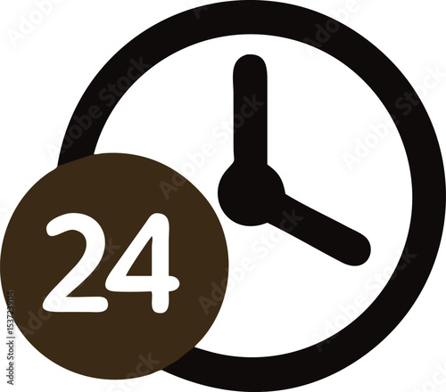 clock 24 vector icon