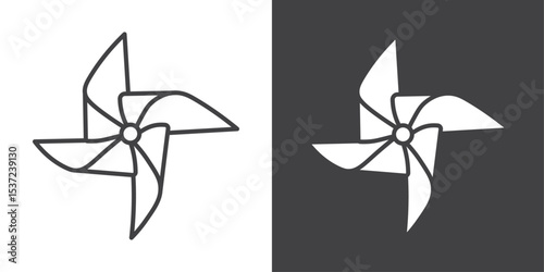 paper windmill icon symbol illustration logo