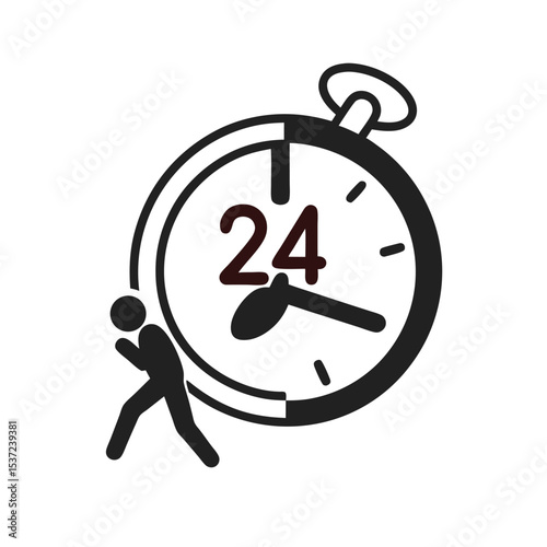 clock 24 vector icon