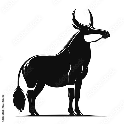 Black silhouette of extinct chalicotherium animal