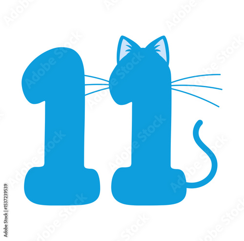 Eleventh Birthday Svg file, Happy Birthday Vector, Cat Number 11 File, Birthday Kid Design, Kitty Number 11 Svg, Birthday Boy Clipart, Birthday Party Design, 11th Birthday Clipart, Cat Number 11 Svg.
