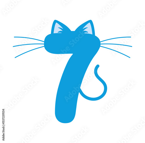 seventh Birthday Svg file, Happy Birthday Vector, Cat Number 7 File, Birthday Kid Design, Kitty Number 7 Svg, Birthday Boy Clipart, Birthday Party Design, 7th Birthday Clipart, Cat Number 7 File.
