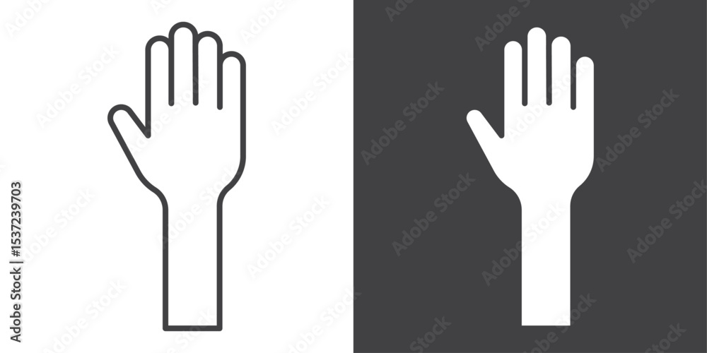 Fototapeta premium raise hand icon symbol illustration logo
